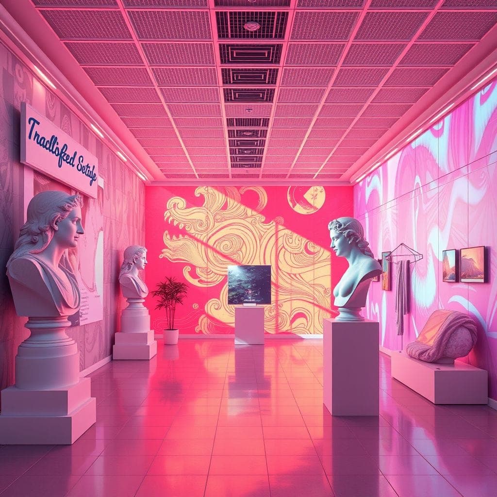 Vaporwave Exhibition Space design example 4