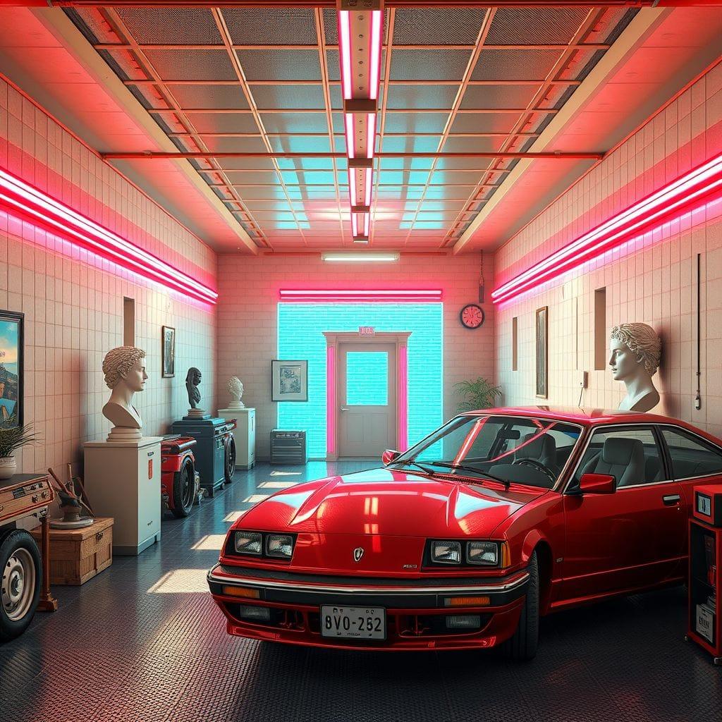 Vaporwave Garage design example 1