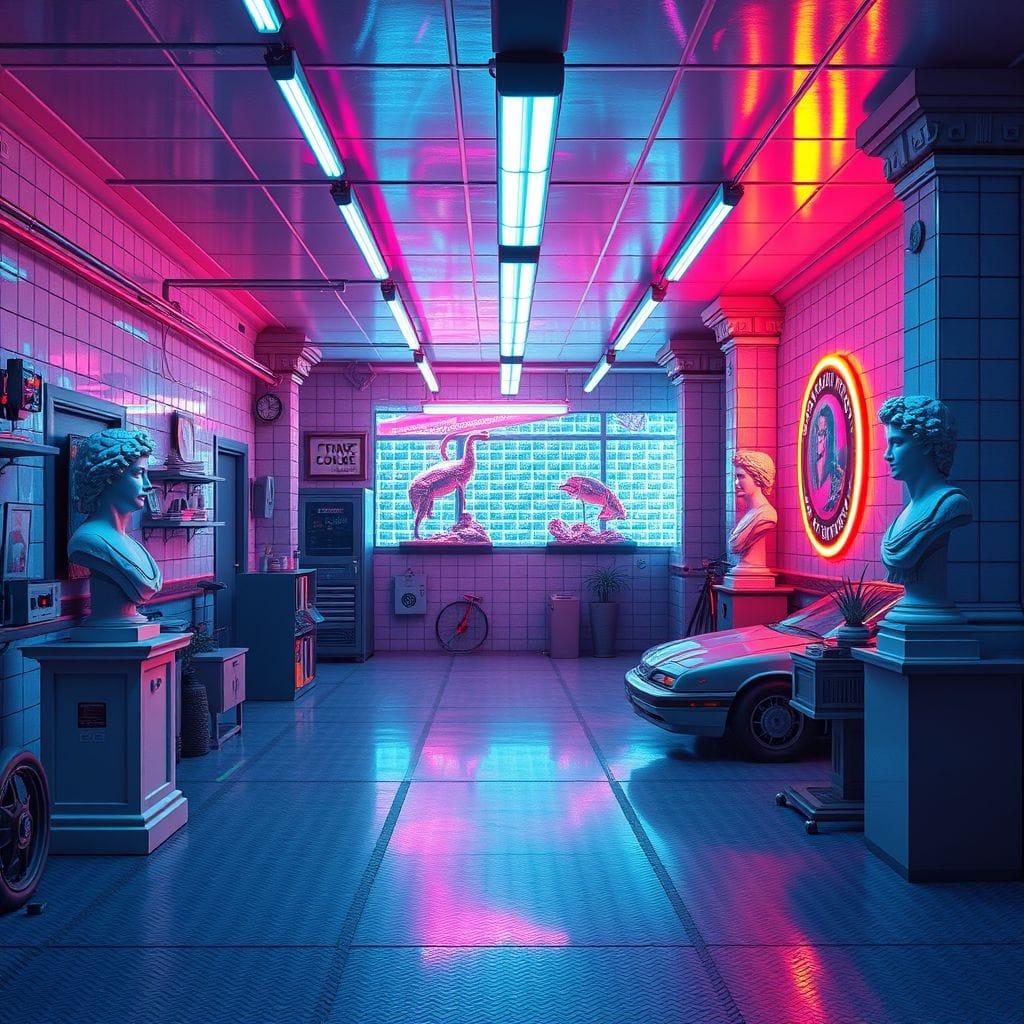 Vaporwave Garage design example 2