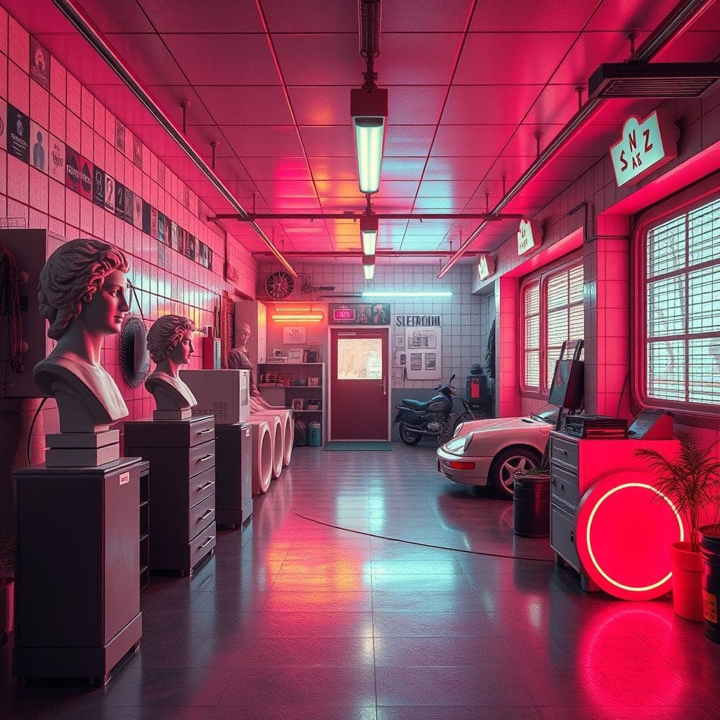 Vaporwave Garage design example 3