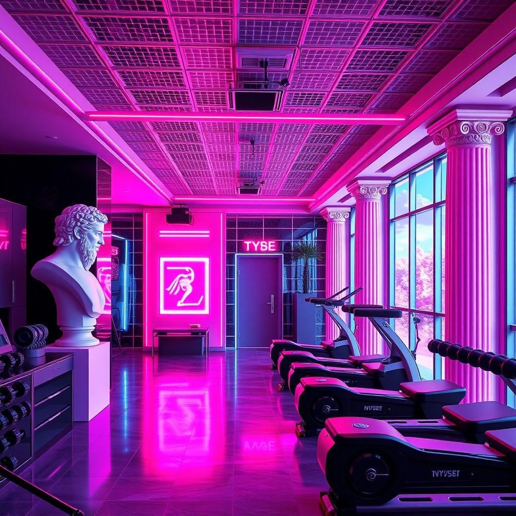 Vaporwave Gym design example 1