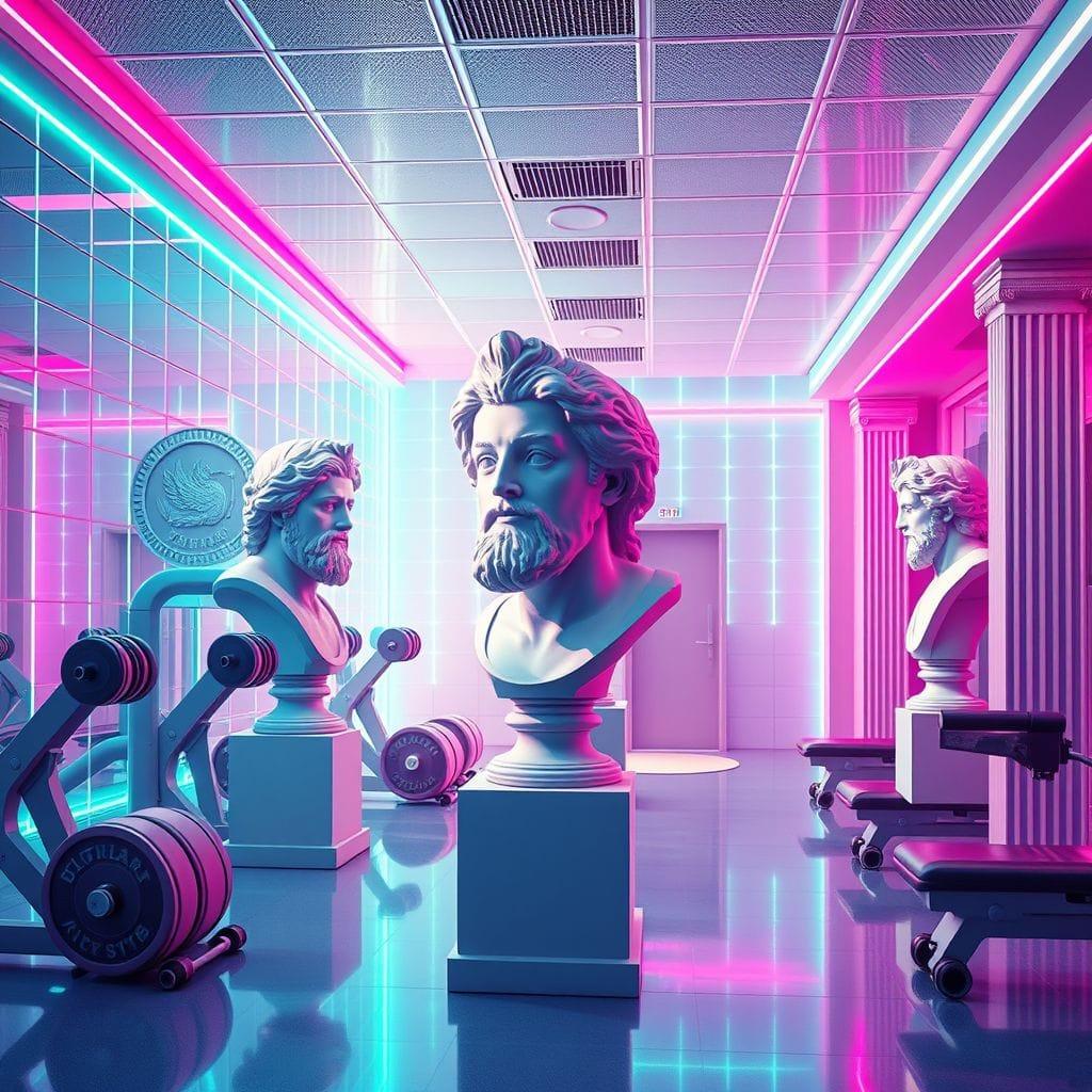 Vaporwave Gym design example 2