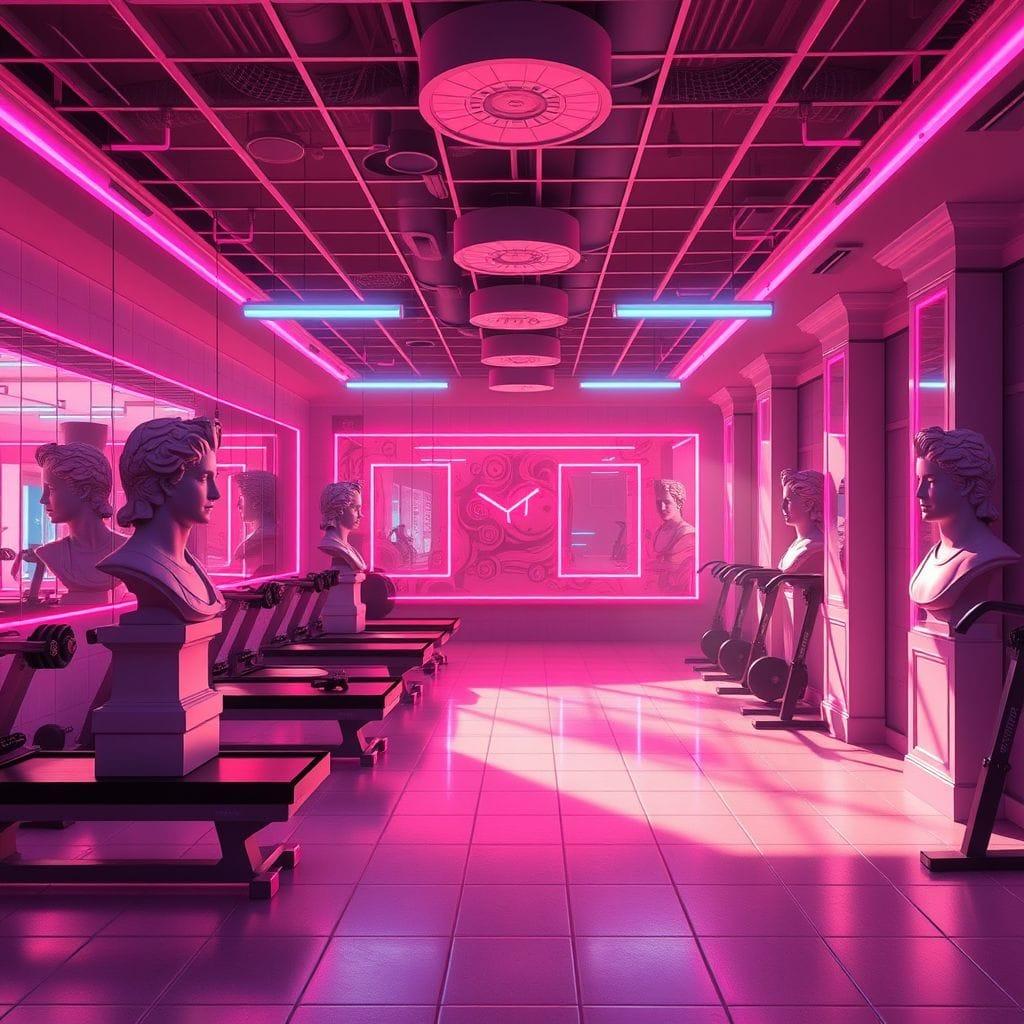 Vaporwave Gym design example 3