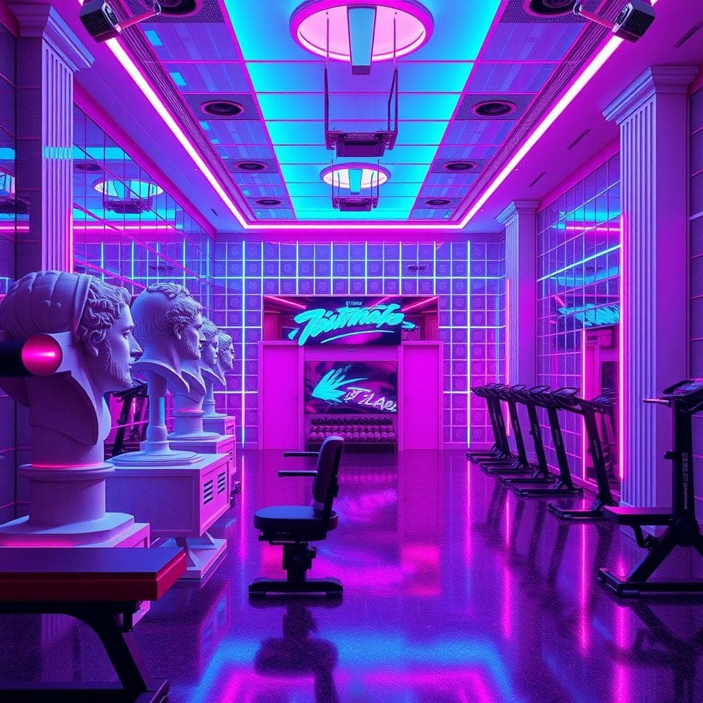 Vaporwave Gym design example 4