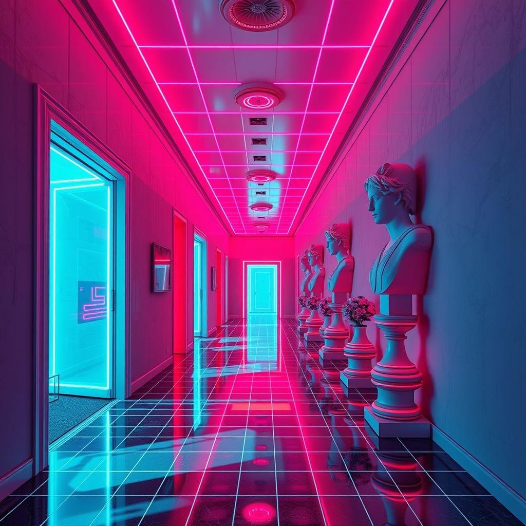 Vaporwave Hallway design example 3
