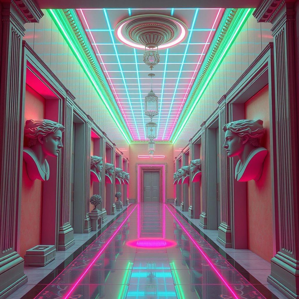 Vaporwave Hallway design example 4