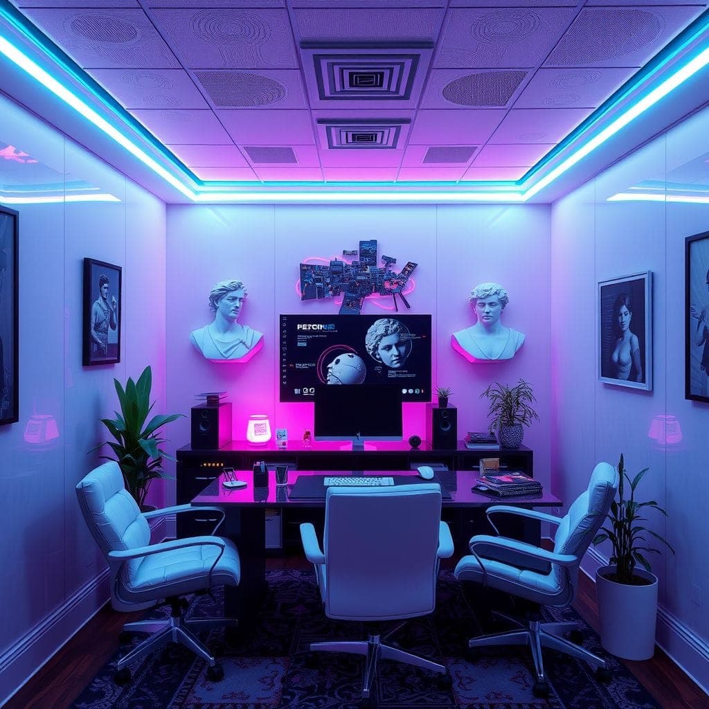 Vaporwave Home Office design example 2
