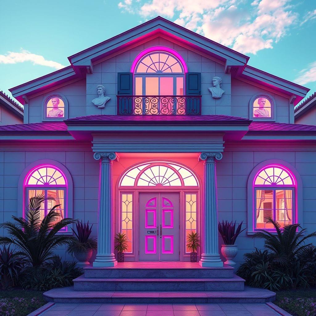 Vaporwave House Exterior design example 2