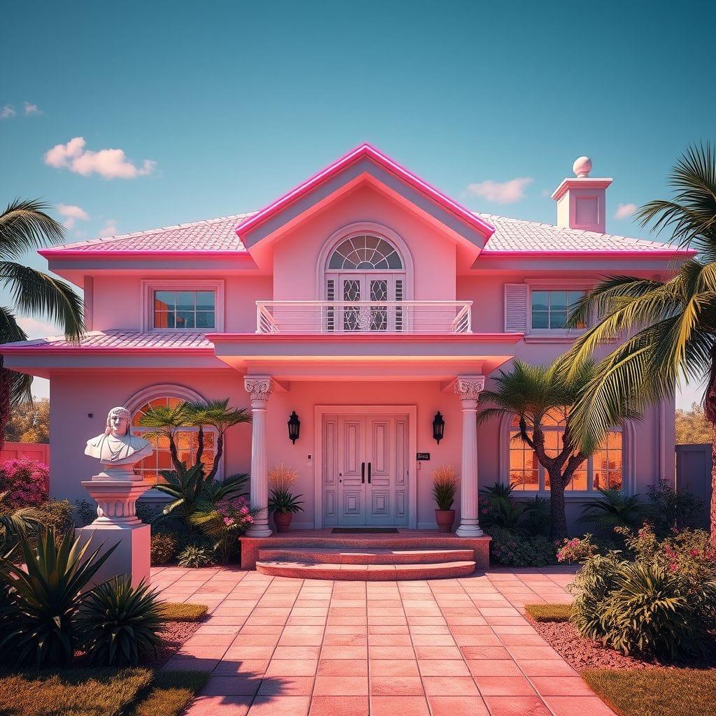 Vaporwave House Exterior design example 3