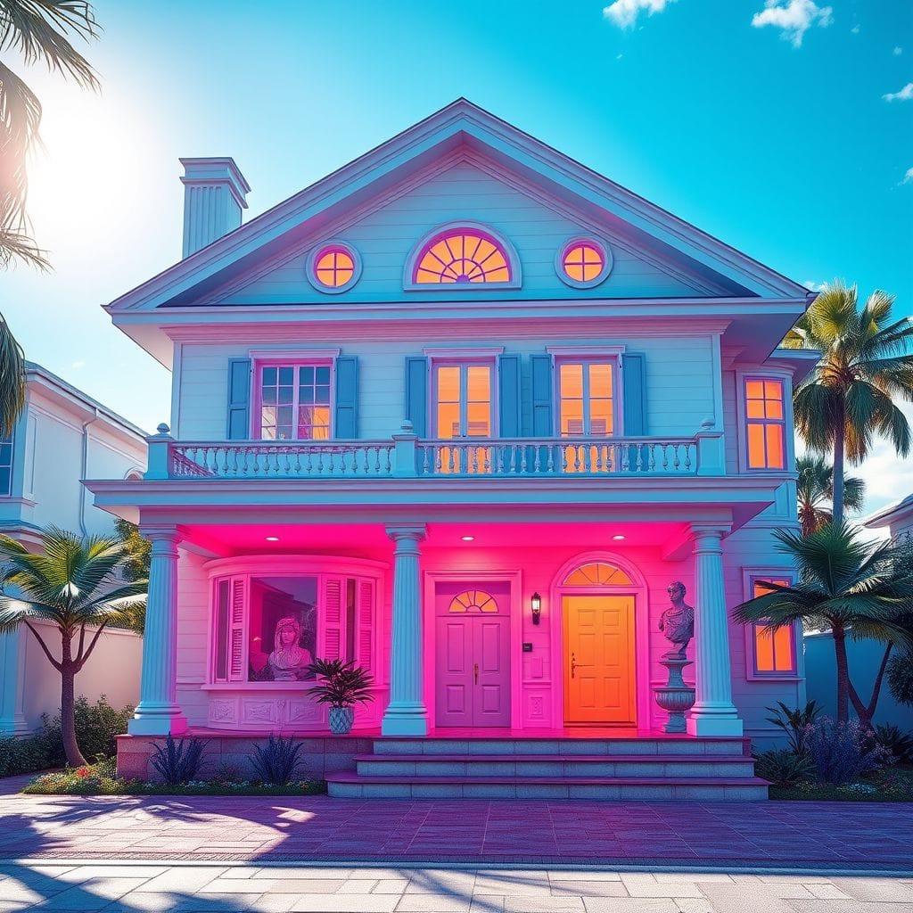 Vaporwave House Exterior design example 4