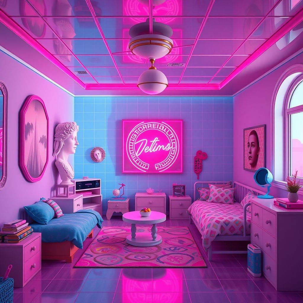 Vaporwave Kids Room design example 3