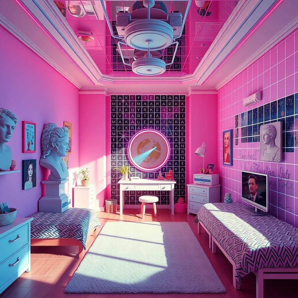 Vaporwave Kids Room design example 4