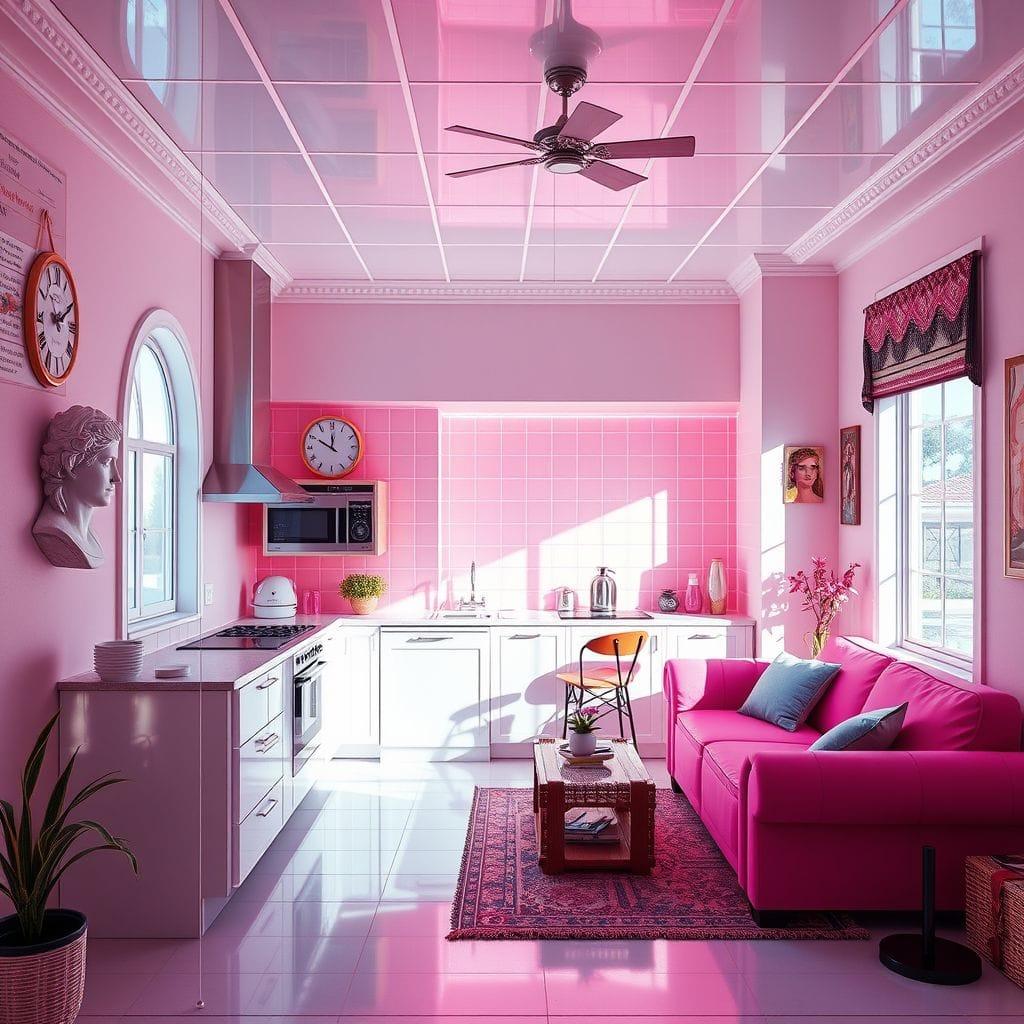 Vaporwave Kitchen Living Combo design example 1