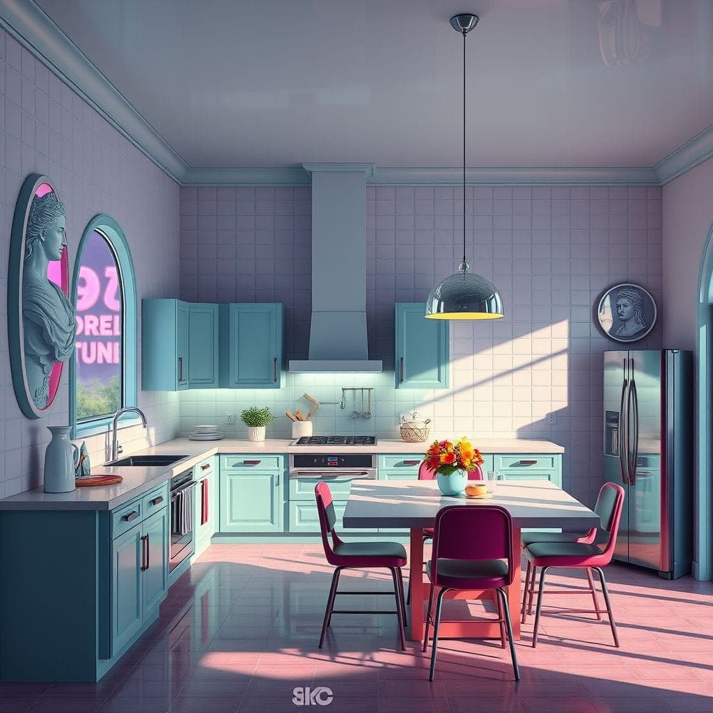 Vaporwave Kitchen Living Combo design example 3