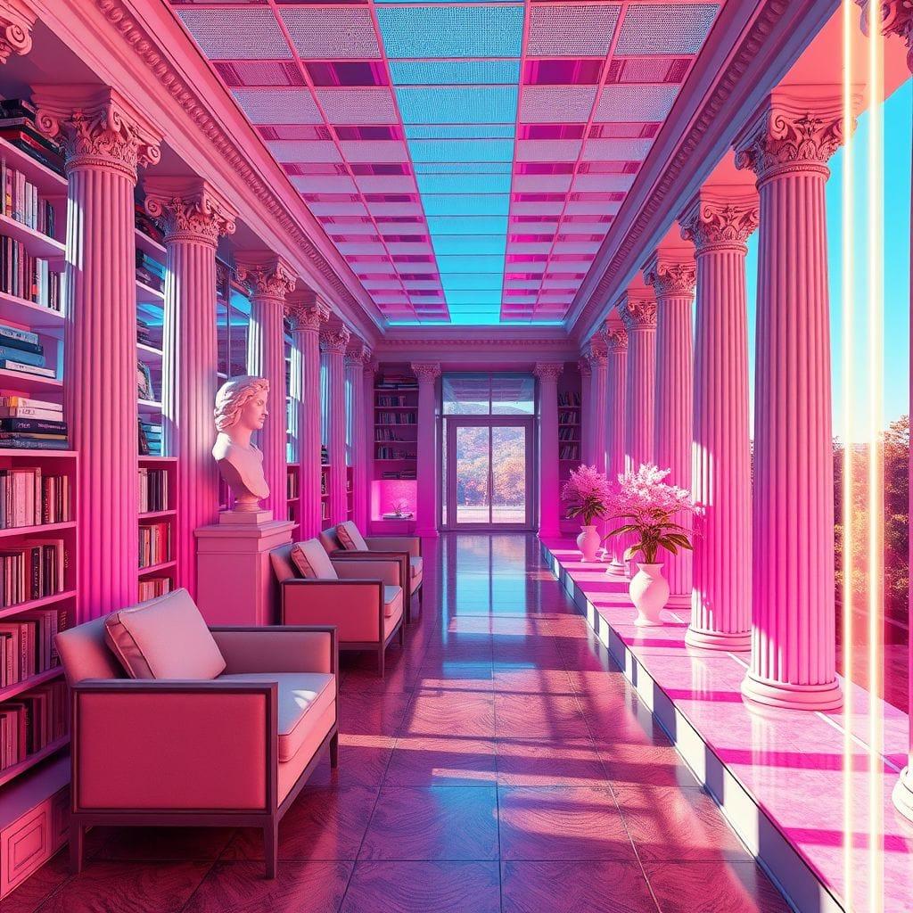 Vaporwave Library design example 1