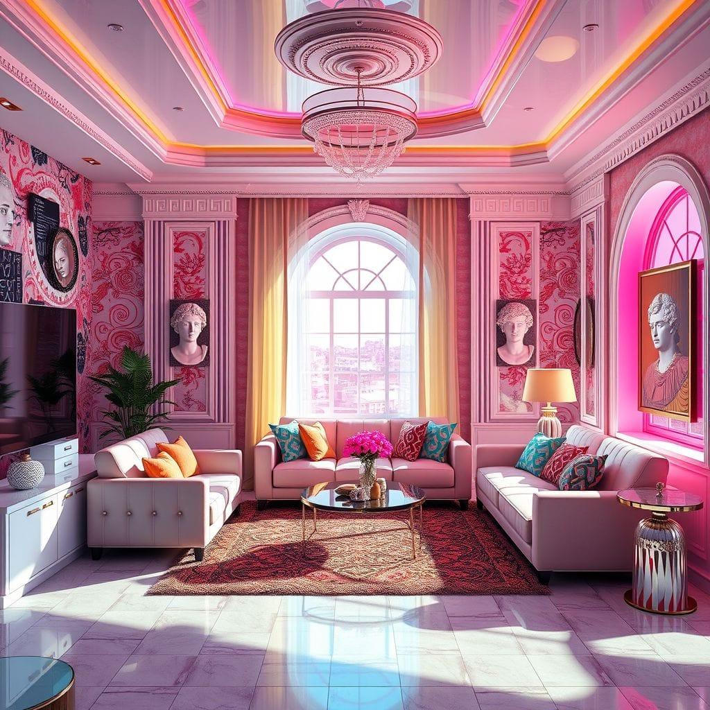 Vaporwave Living Room design example 1