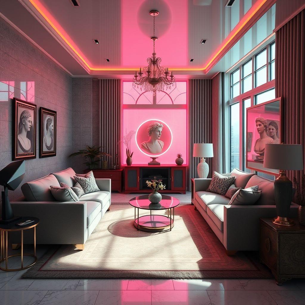 Vaporwave Living Room design example 2