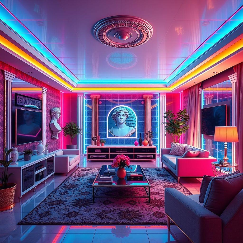 Vaporwave Living Room design example 3