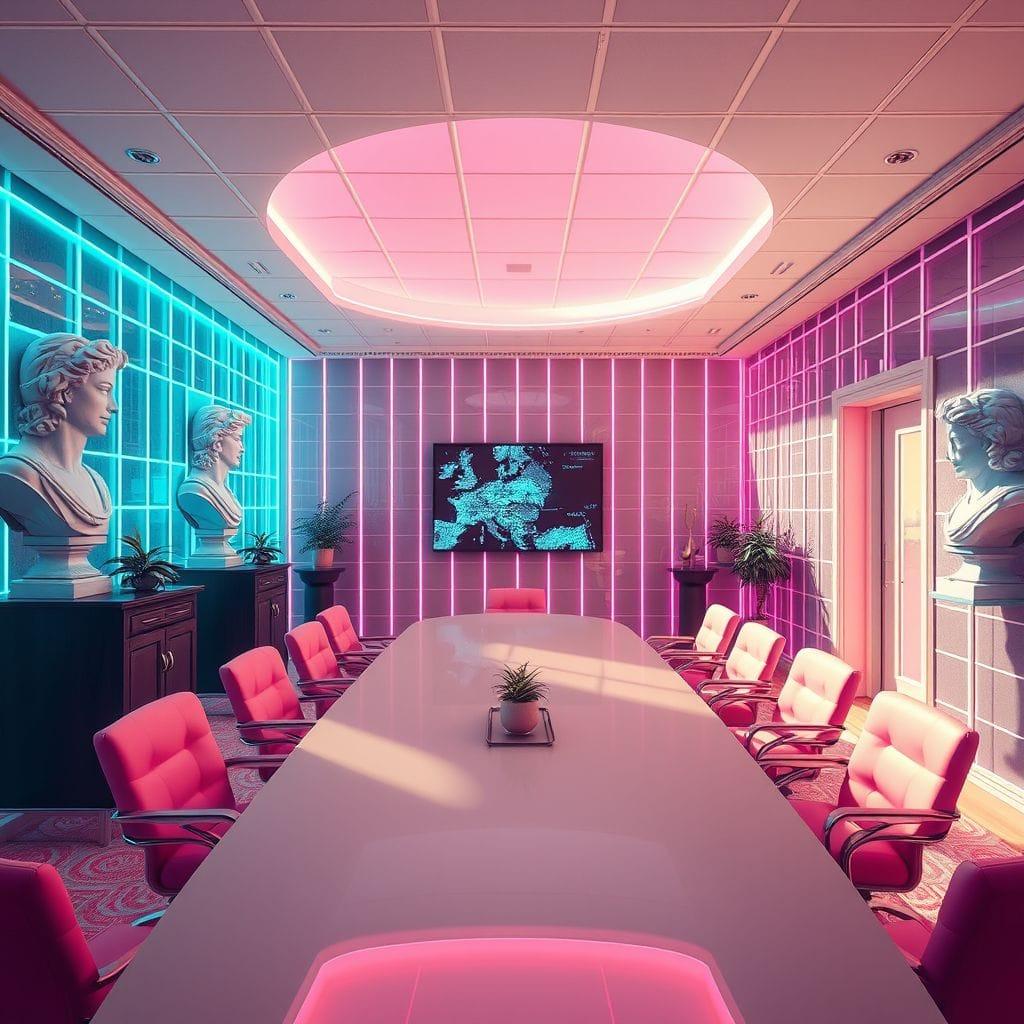 Vaporwave Meeting Room design example 1
