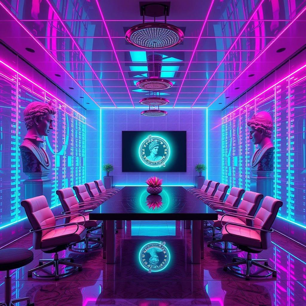 Vaporwave Meeting Room design example 2
