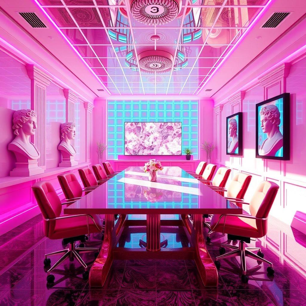 Vaporwave Meeting Room design example 3