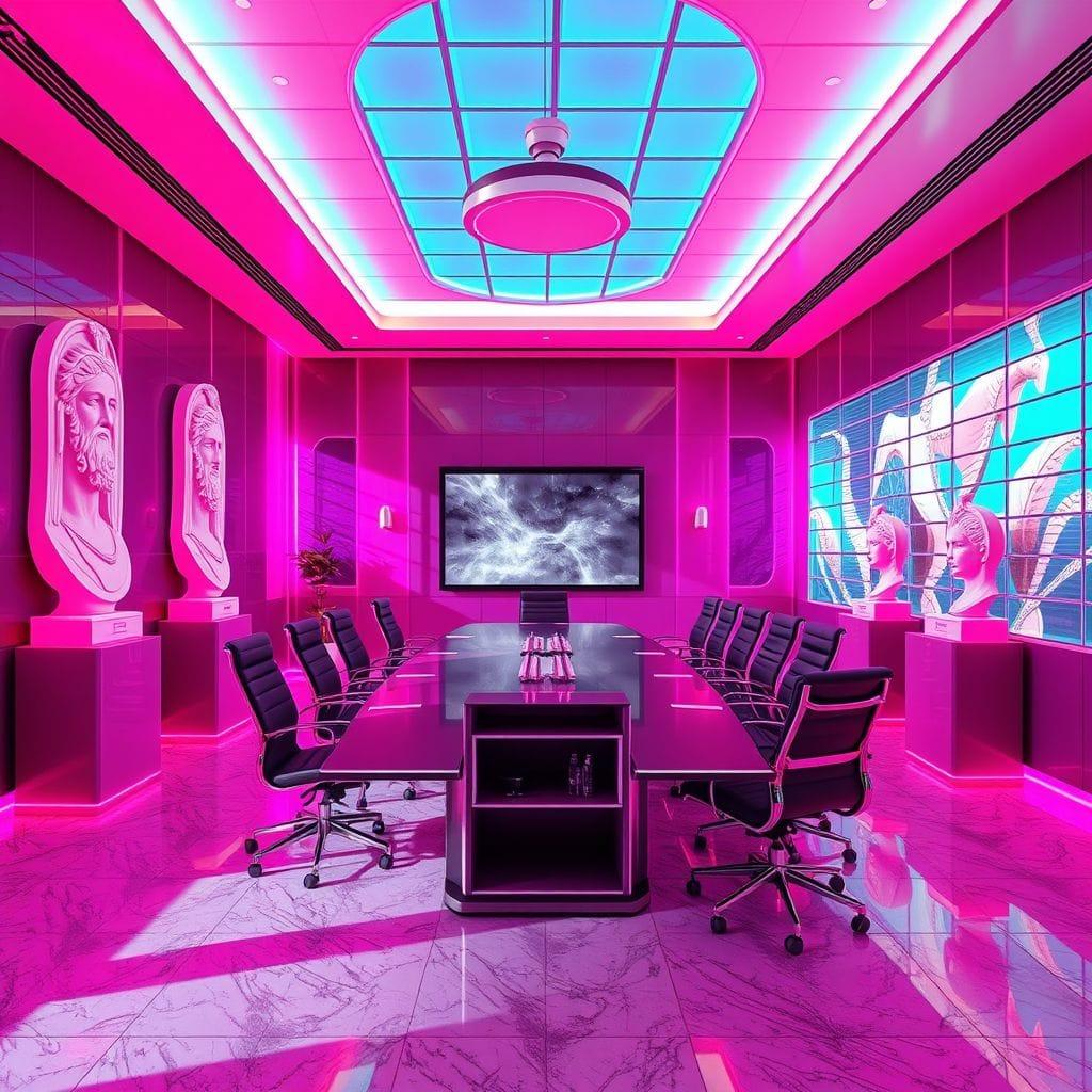 Vaporwave Meeting Room design example 4