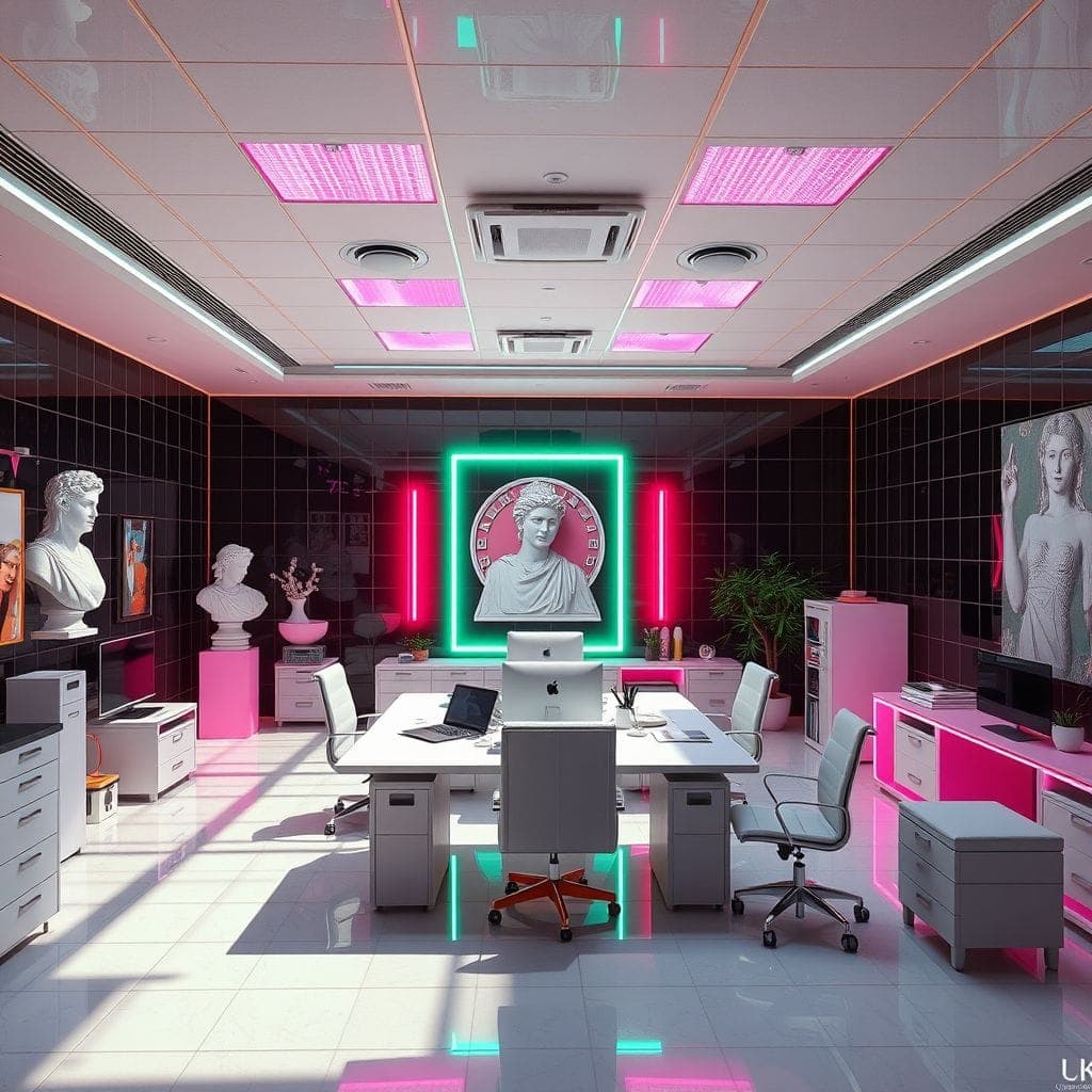 Vaporwave Office design example 1