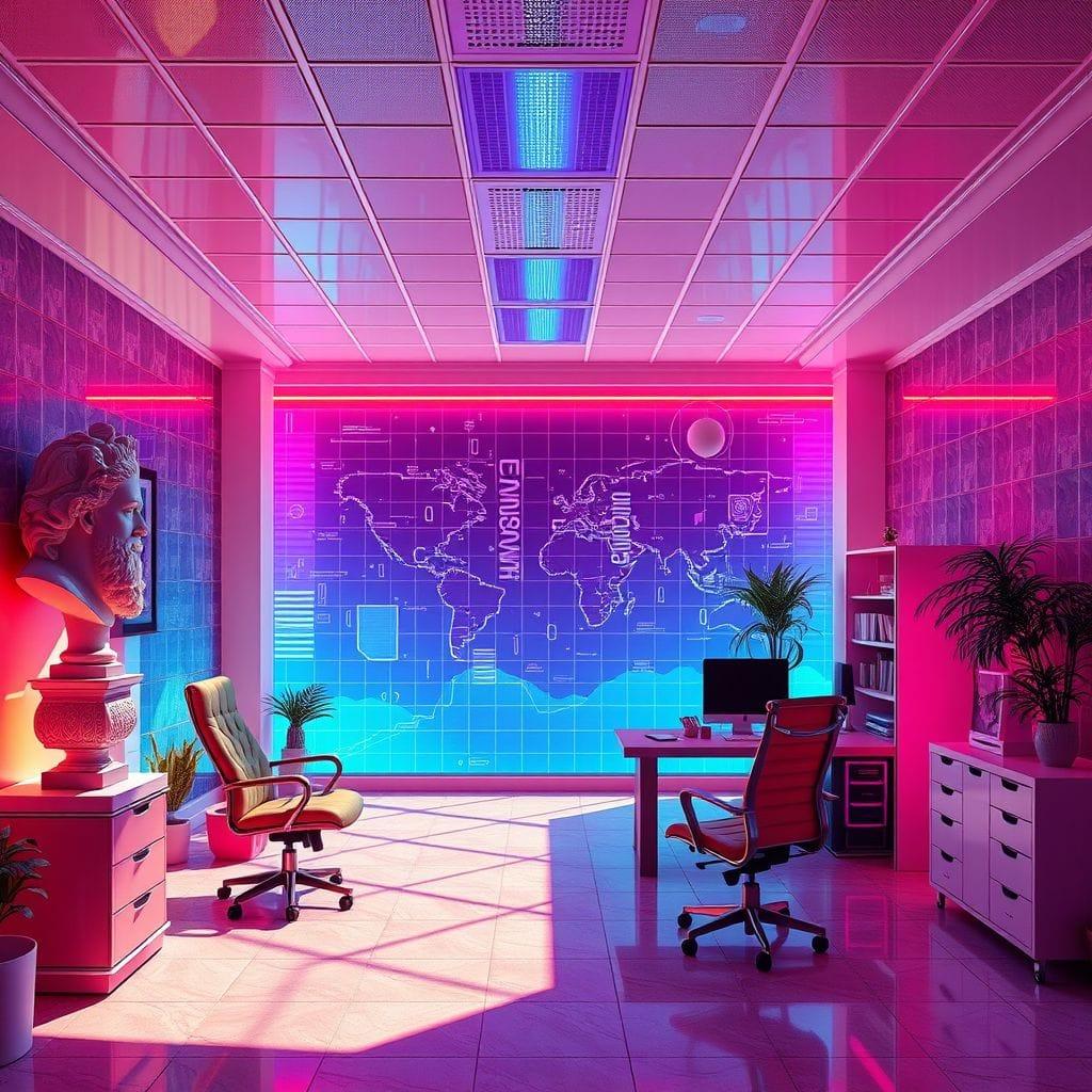Vaporwave Office design example 2