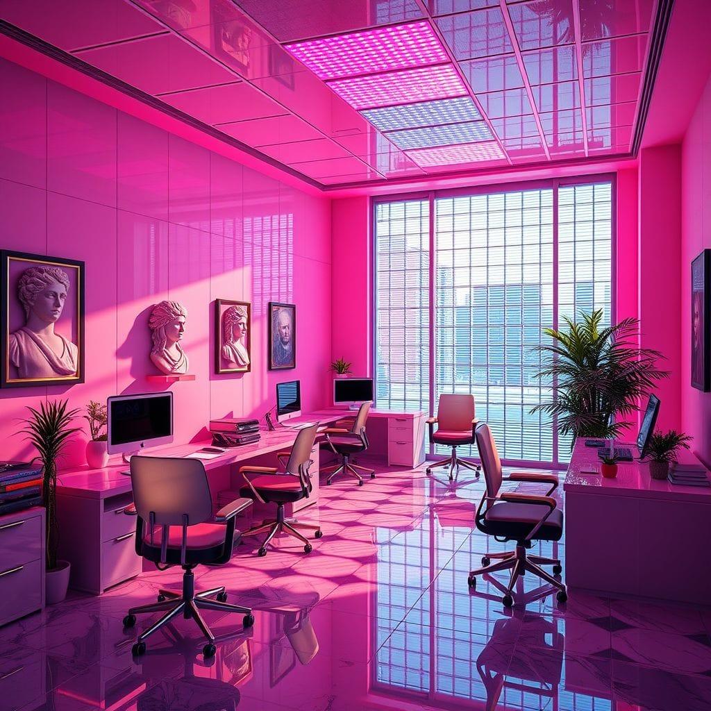 Vaporwave Office design example 4