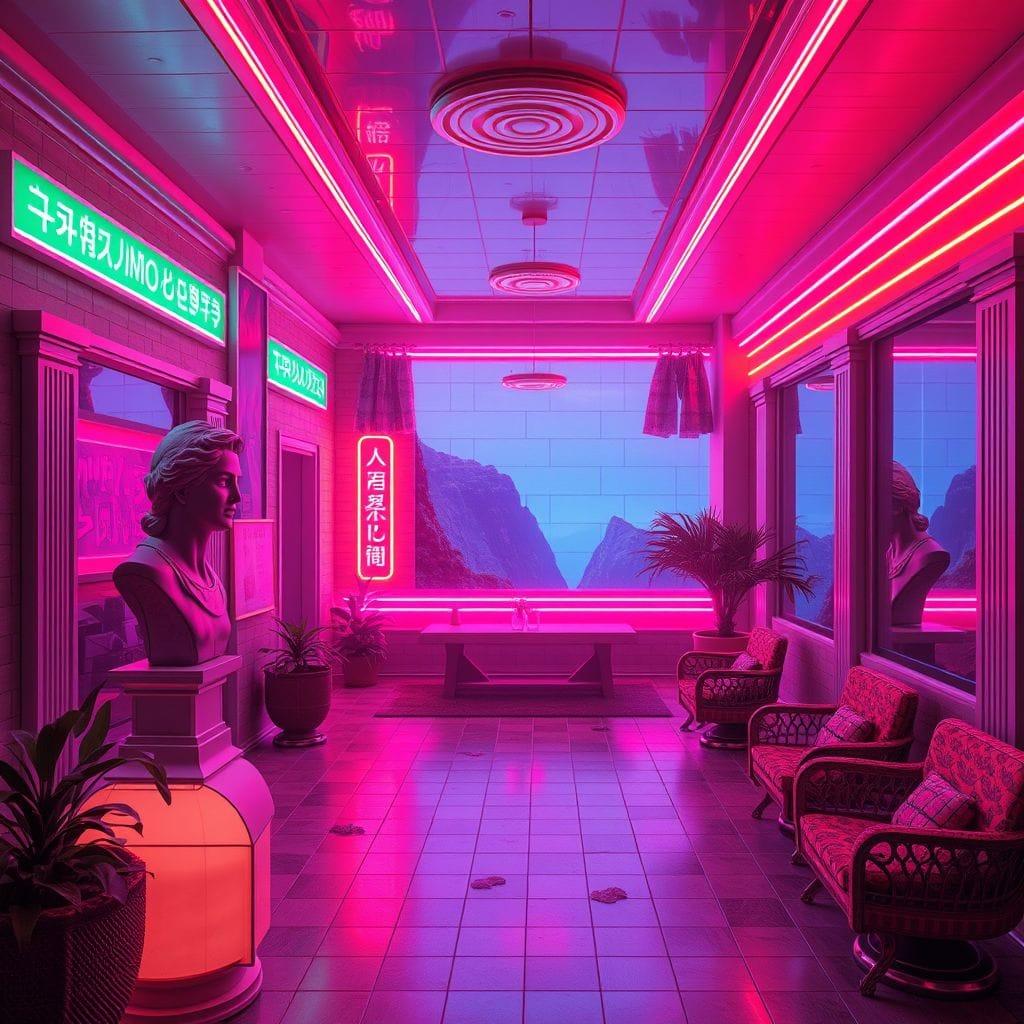 Vaporwave Onsen design example 1