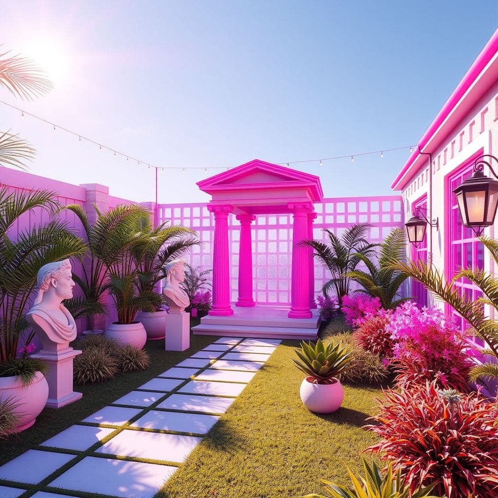 Vaporwave Outdoor Garden design example 3
