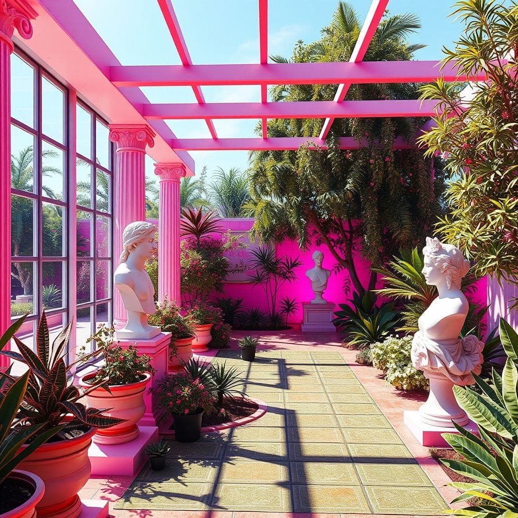 Vaporwave Outdoor Garden design example 4