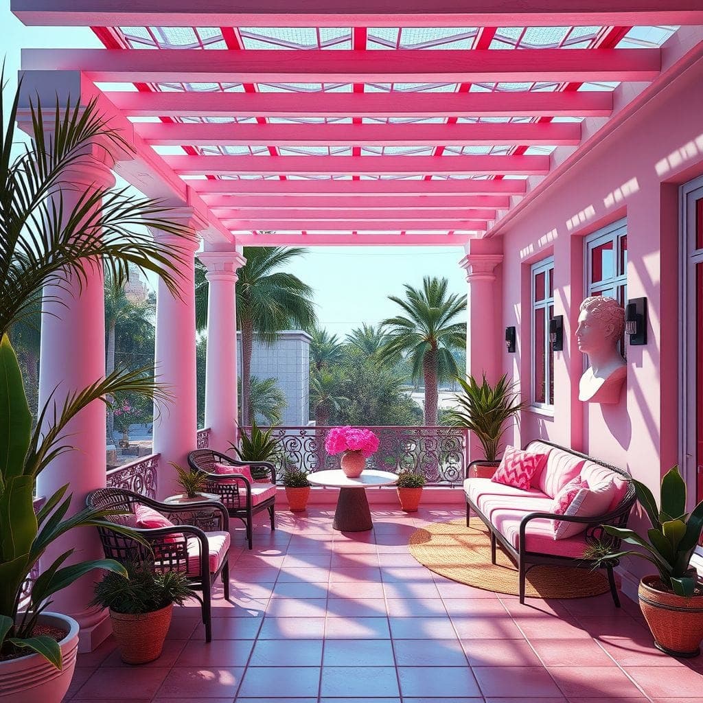 Vaporwave Outdoor Patio design example 1