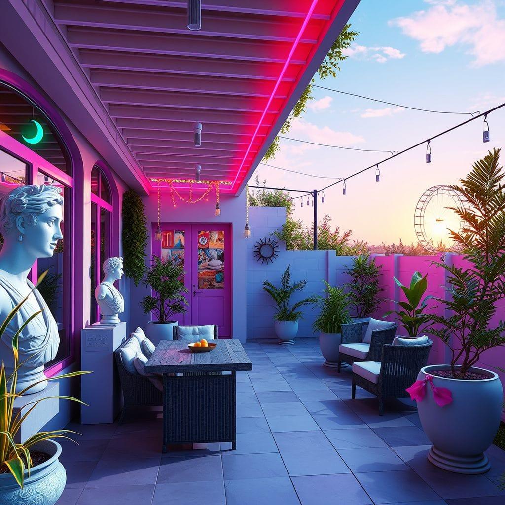 Vaporwave Outdoor Patio design example 2