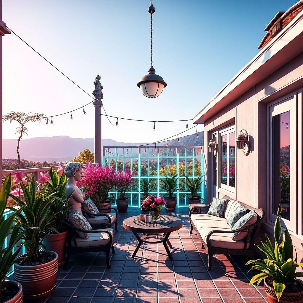 Vaporwave Outdoor Patio design example 3