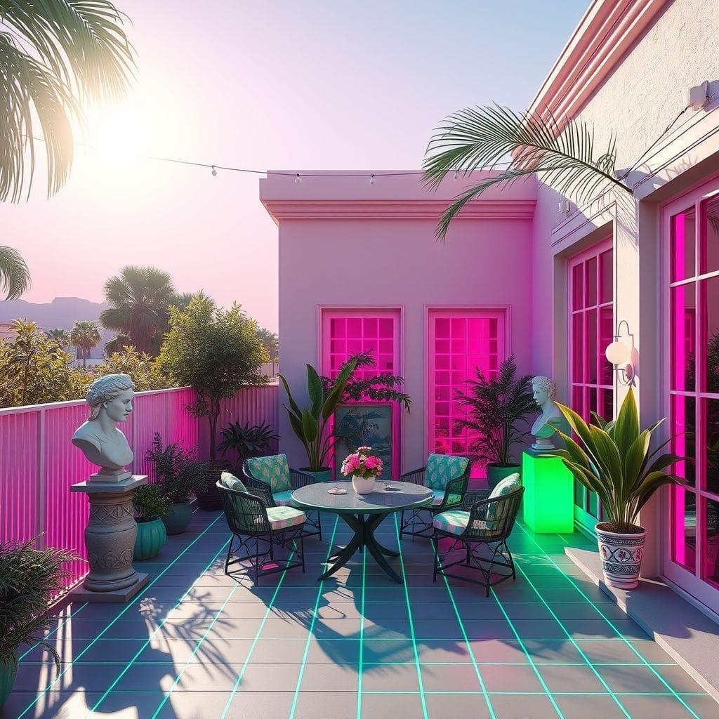 Vaporwave Outdoor Patio design example 4