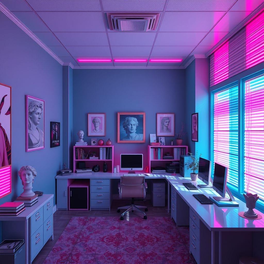 Vaporwave Study Room design example 2