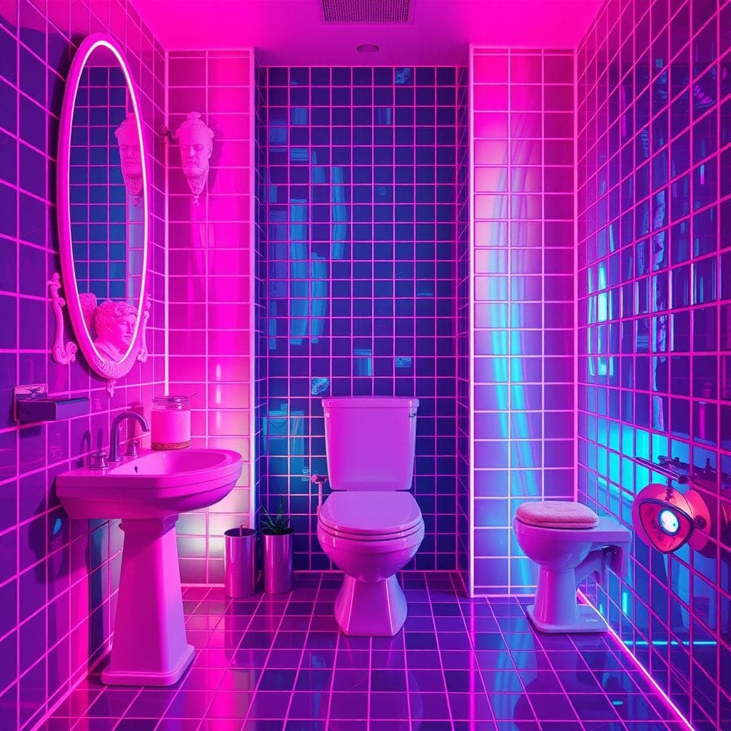 Vaporwave Toilet design example 1