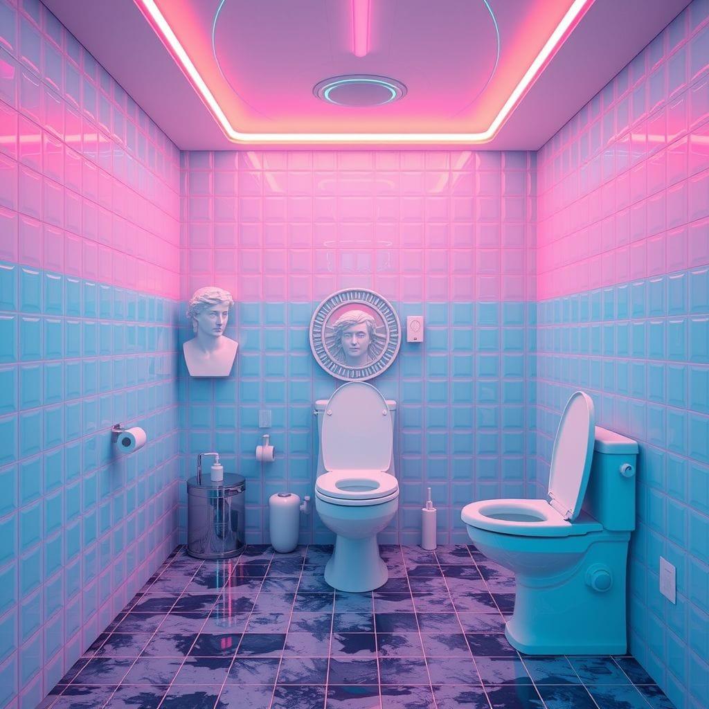 Vaporwave Toilet design example 3