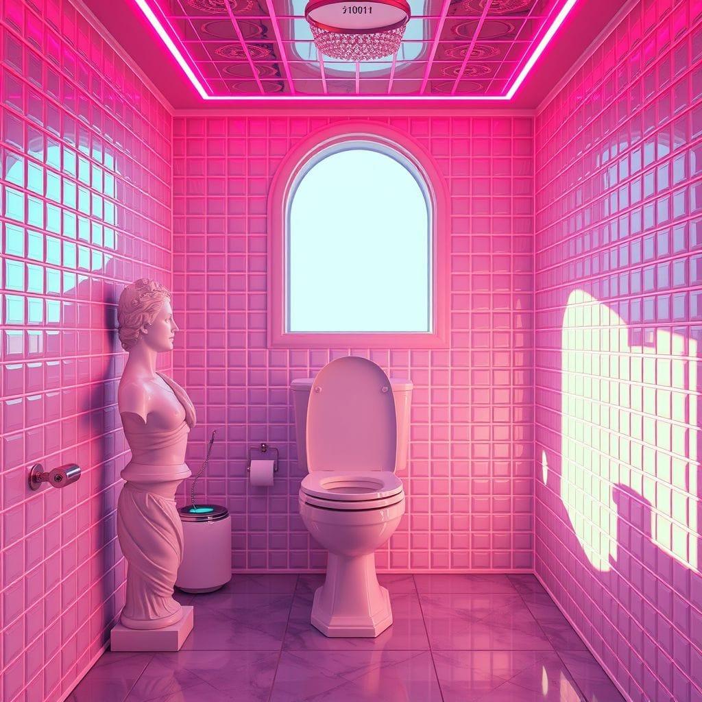 Vaporwave Toilet design example 4