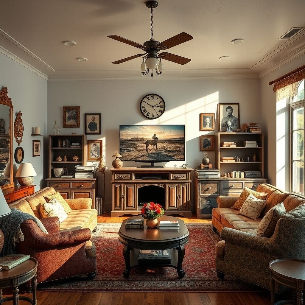 Vintage Entertainment Room design example 1