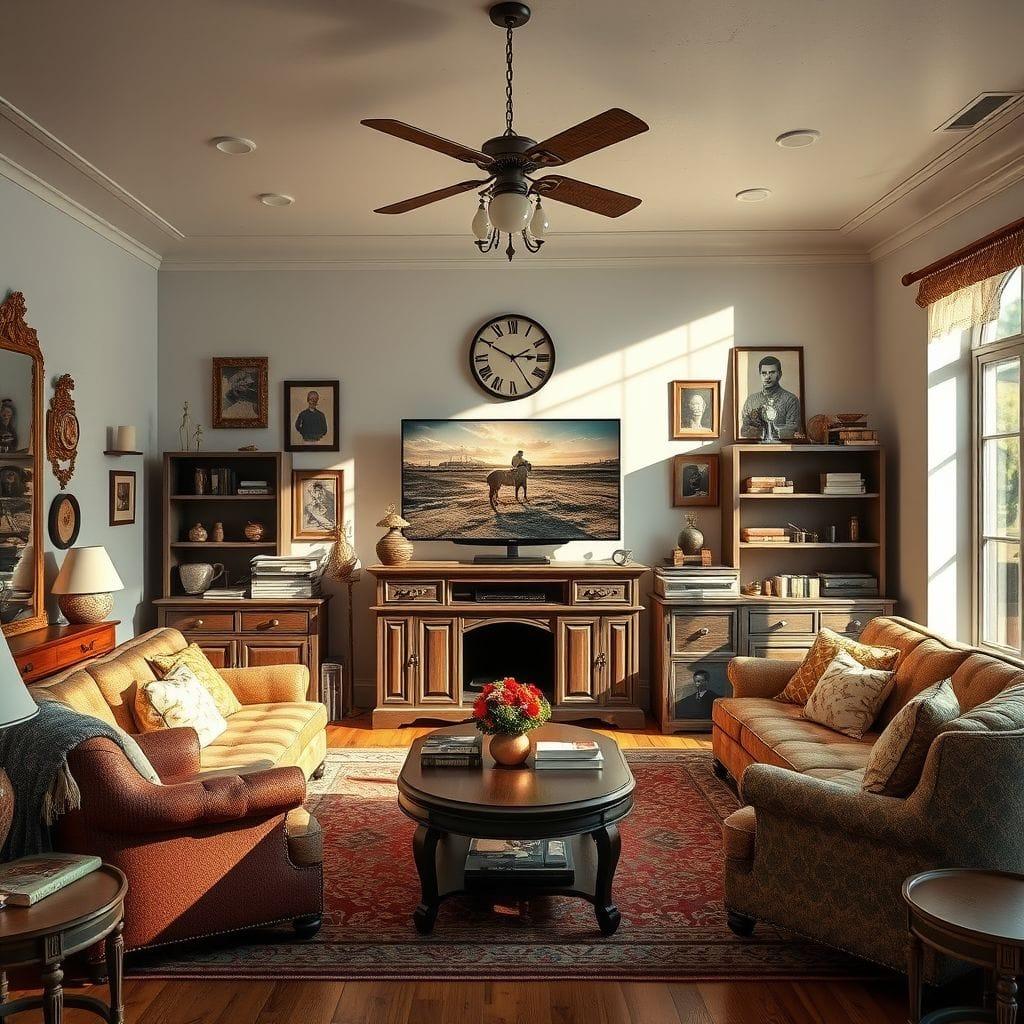 Vintage Entertainment Room design example 1