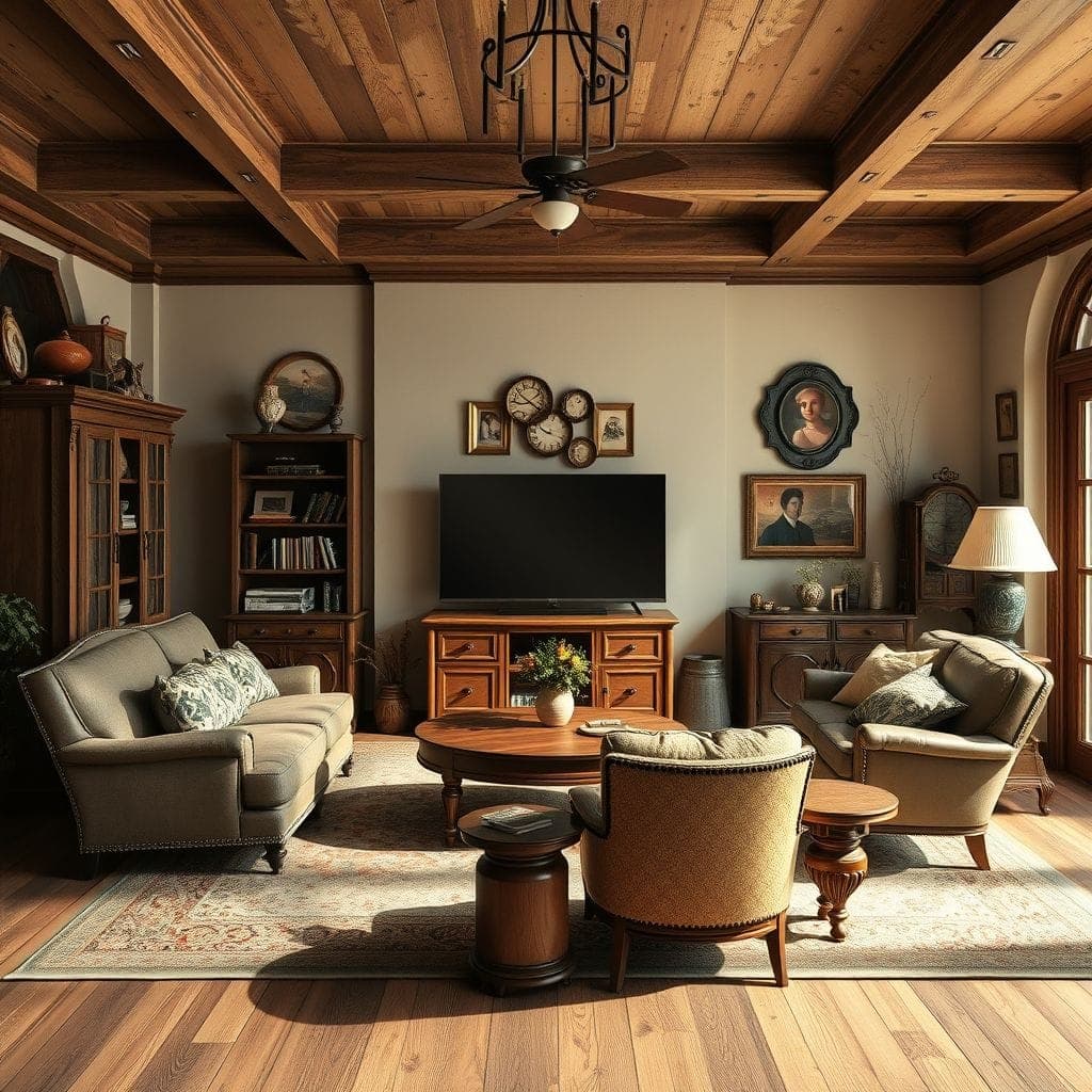 Vintage Entertainment Room design example 3