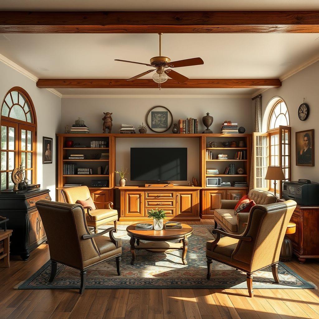 Vintage Entertainment Room design example 4