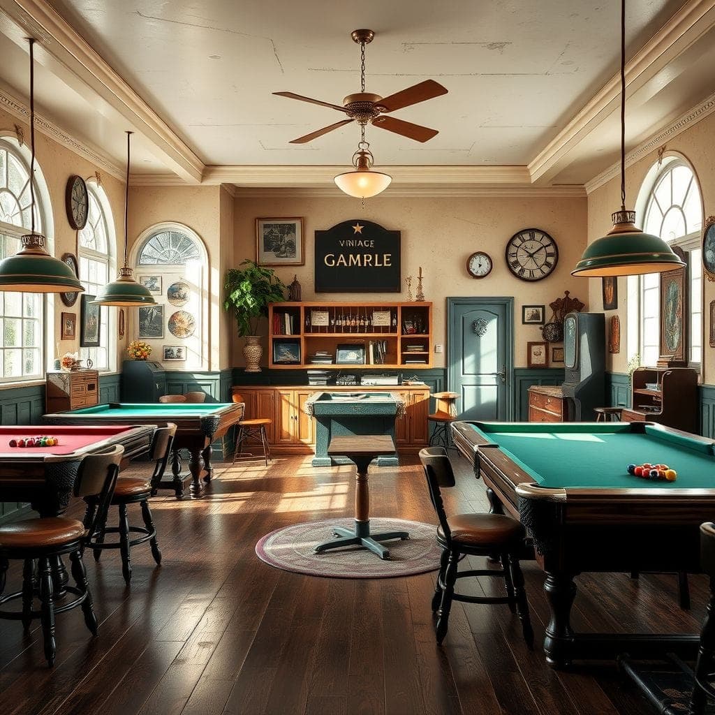 Vintage Game Room design example 1