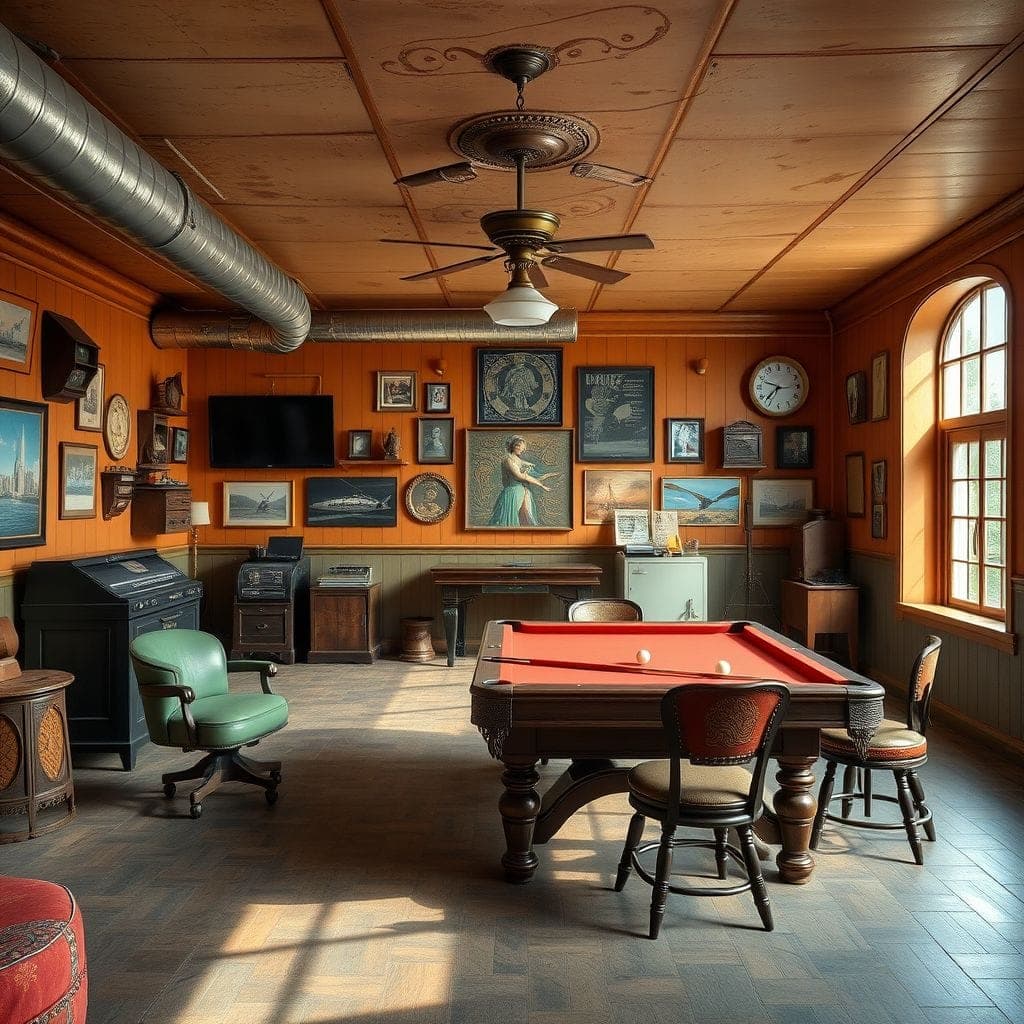 Vintage Game Room design example 3