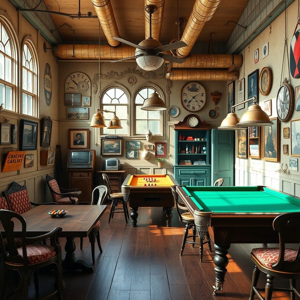 Vintage Game Room design example 4