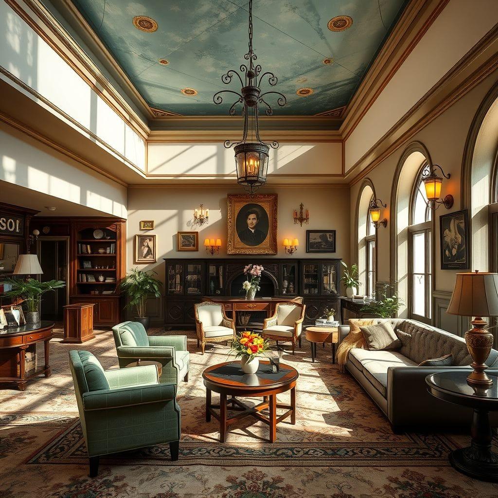 Vintage Hotel Lobby design example 1