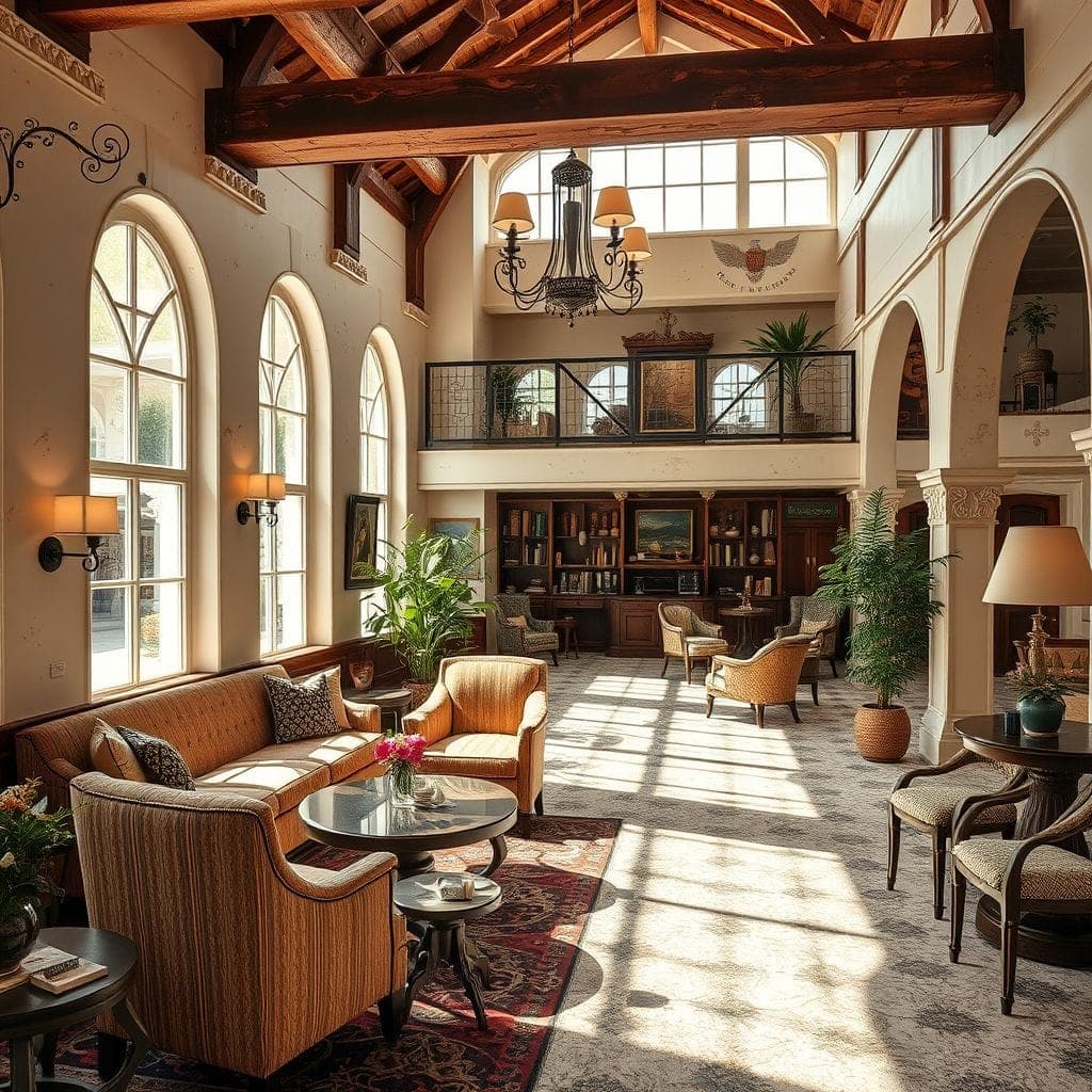 Vintage Hotel Lobby design example 2