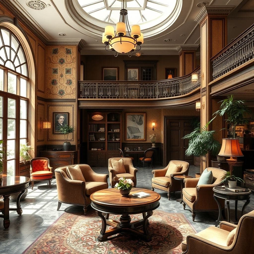 Vintage Hotel Lobby design example 3